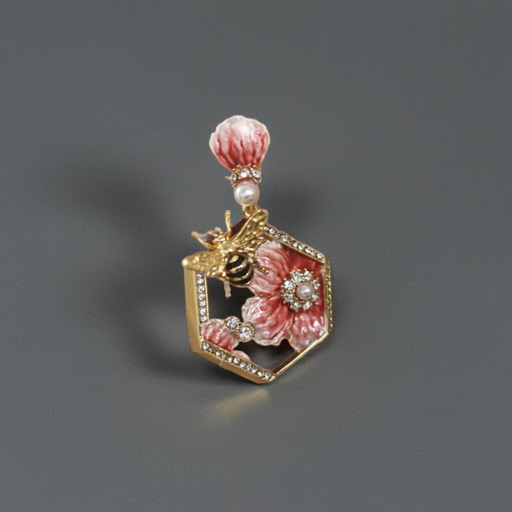 Enamel Bee Flower Set