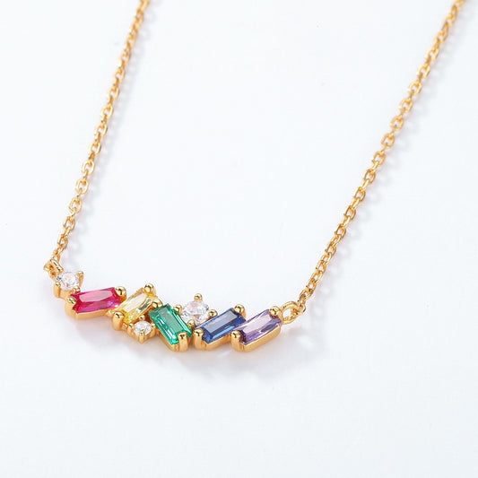 Rainbow Candy 925 Silver Necklace