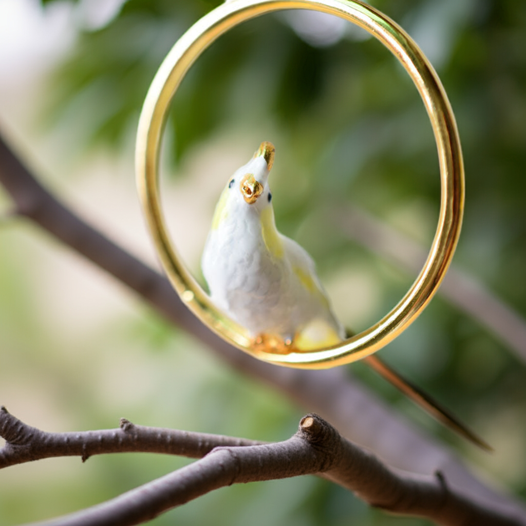 Enamel Cockatiel Set