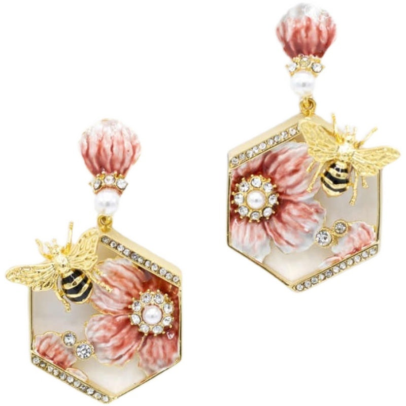 Enamel Bee Flower Set