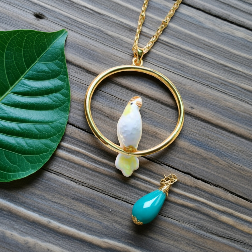 Enamel Cockatiel Set