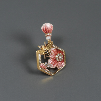 Enamel Bee Flower Set