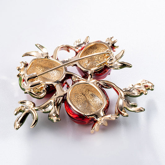 Dripping pomegranate corsage Vintage brooch
