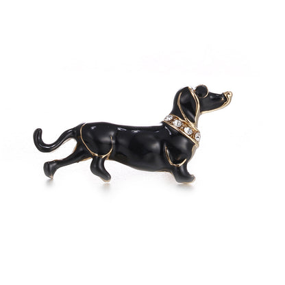 Diamond Puppy Brooch