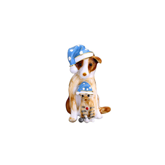 Cute Enamel Puppy Brooch