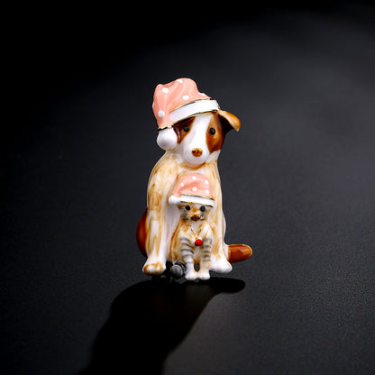 Cute Enamel Puppy Brooch