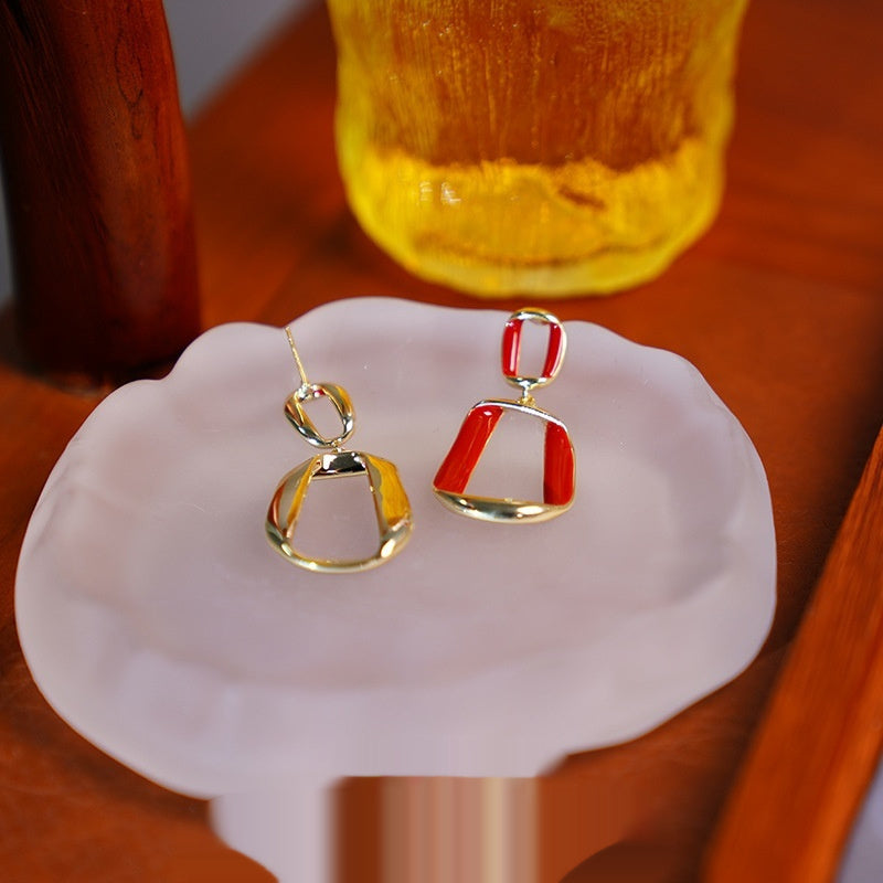 Square Enamel Earrings