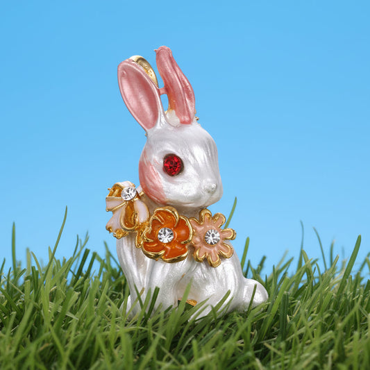 Little White Rabbit Enamel Brooch