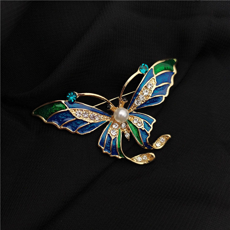 Mid-ancient Enamel Butterfly Brooch