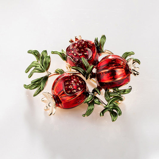 Dripping pomegranate corsage Vintage brooch