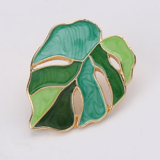 Alloy drop oil earrings Hollow leaf earrings