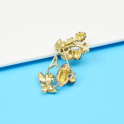 Fashion Cute Chipmunk Cranberry Brooch