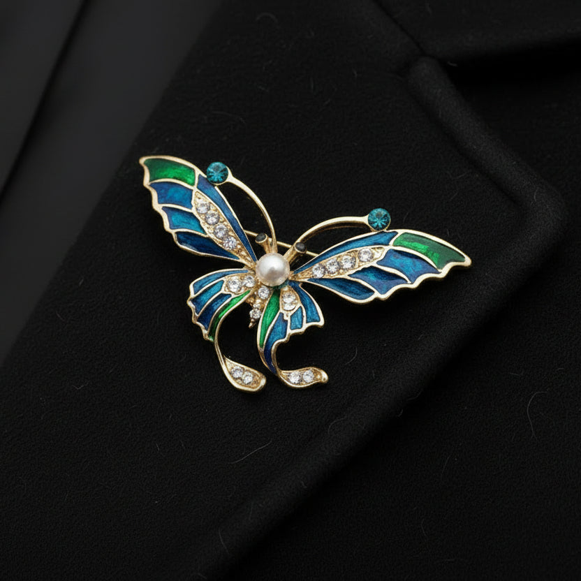 Mid-ancient Enamel Butterfly Brooch