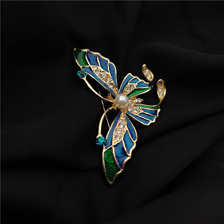 Mid-ancient Enamel Butterfly Brooch