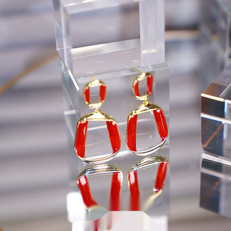 Square Enamel Earrings
