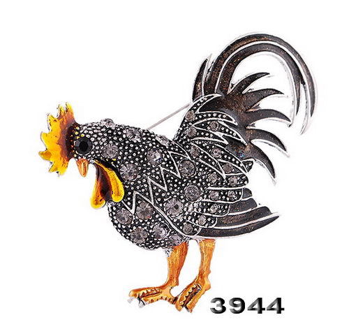 Personalized Retro Rooster Brooch