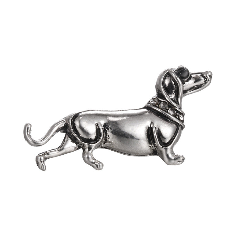 Diamond Puppy Brooch