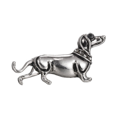 Diamond Puppy Brooch