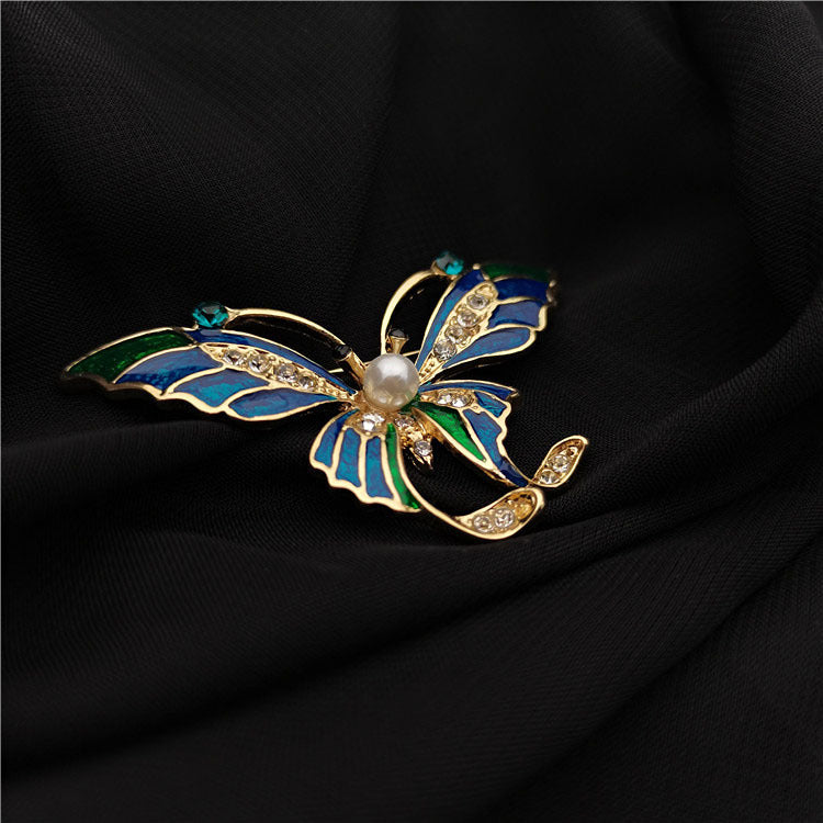 Mid-ancient Enamel Butterfly Brooch