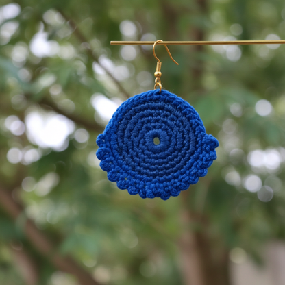 Navy Crochet Earrings