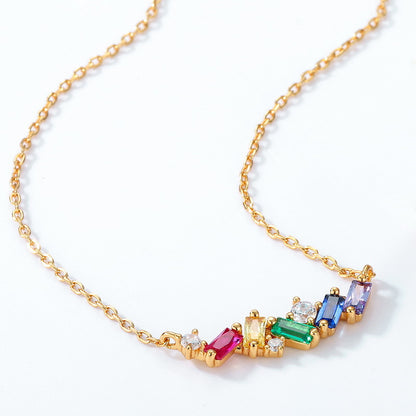 Rainbow Candy 925 Silver Necklace