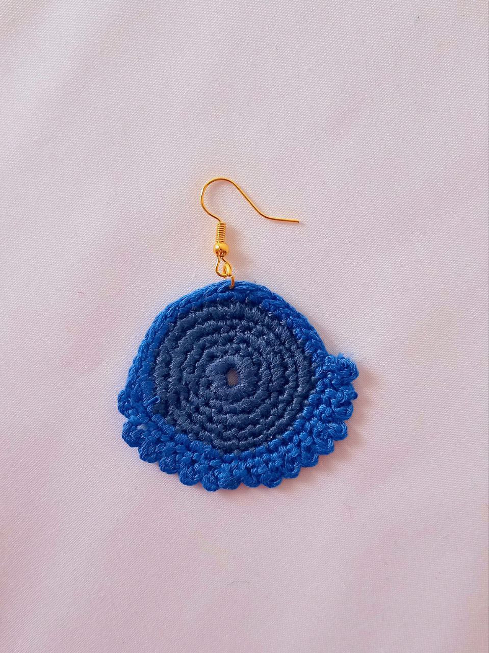 Navy Crochet Earrings
