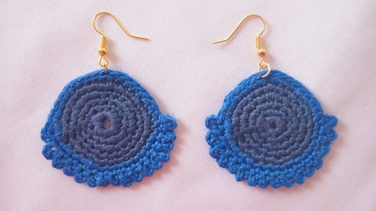 Navy Crochet Earrings